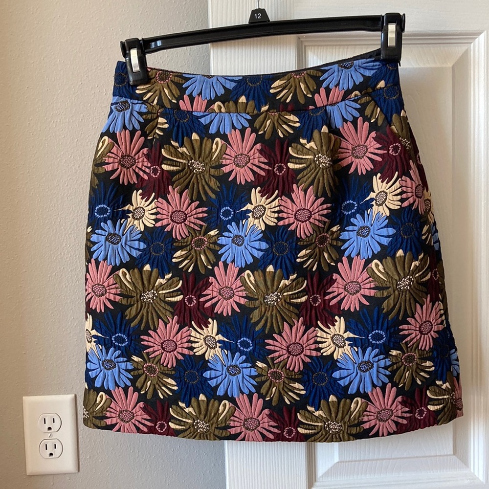 Anthropologie Floral Mini Skirt